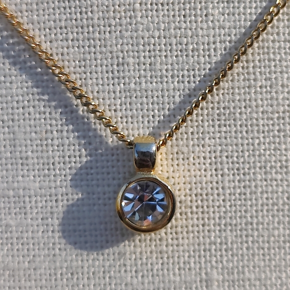 Vintage Christian Dior solitaire Swarovski crystal pendant necklace - Picture 13 of 14